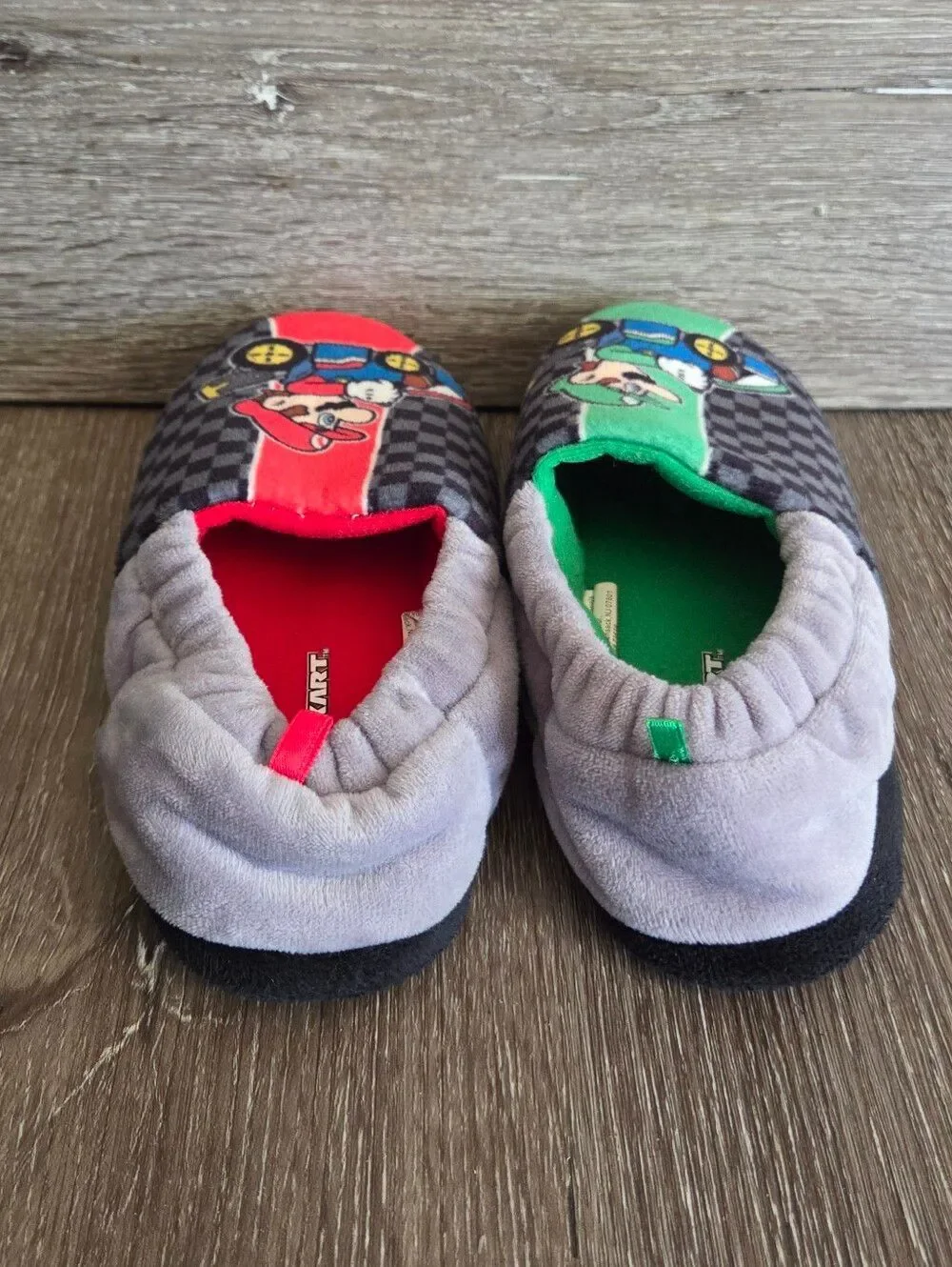 Mario Kart Kids Slippers - Mario & Luigi - 1-2
